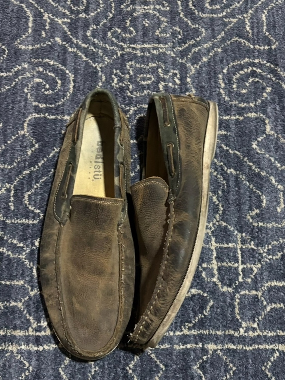 Bed Stu Men's Distressed Brown Leather Slip-On Loafers